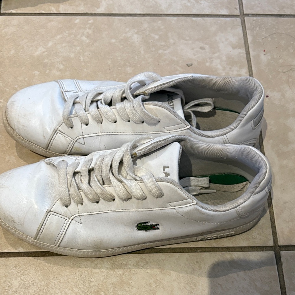 Lacoste White and Green Casual Sneakers